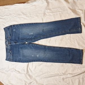 seven7 jeans easy fit straight leg pants womens 12 ankle low rise stretch denim